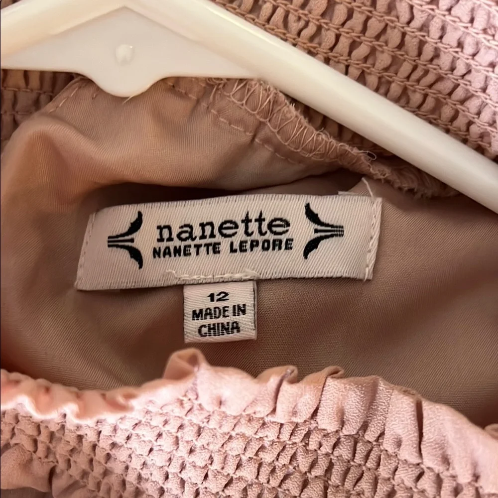 Nanette Lepore Pink Pleated Midi Dress Mock Neck - Picture 2 of 4